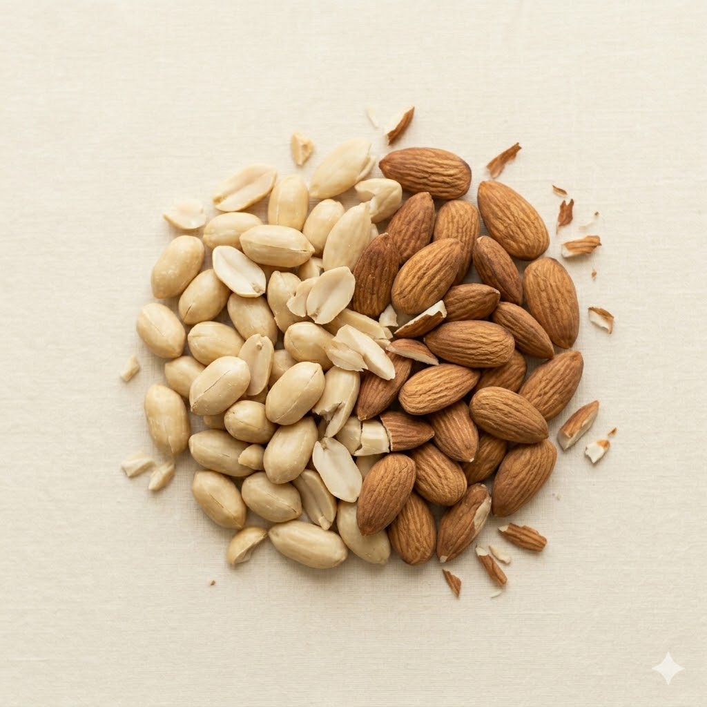 Almonds and peanuts
