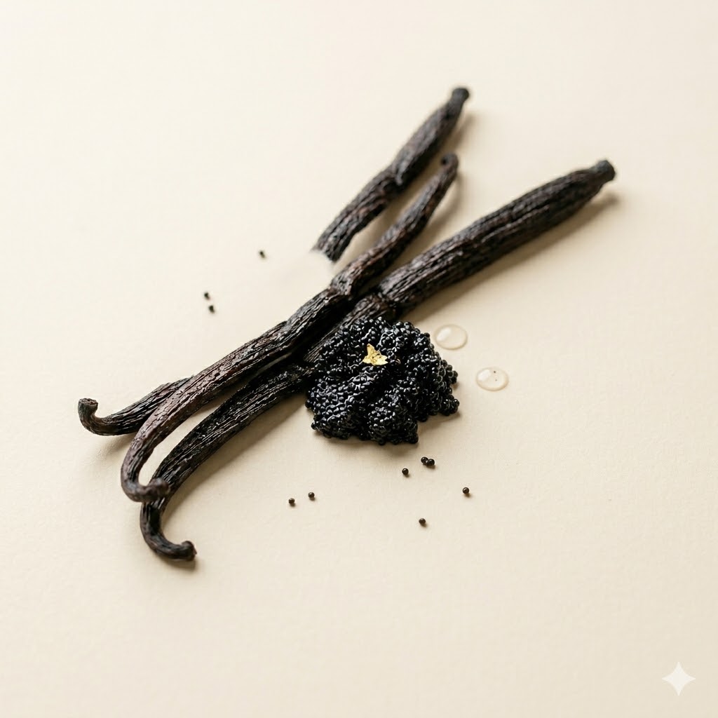 Vanilla pods and seeds